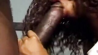 Young black bitch takes a big dick