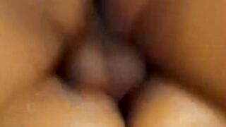 Young black bitch takes a big dick