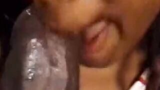 Young black bitch takes a big dick