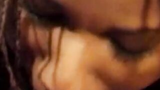 Young black bitch takes a big dick