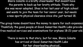 Bratty Orphan Cheerleader Blaire Celeste Required Sports Physical At Doctor Tampa & Nurse Stacy Shepard Gloved