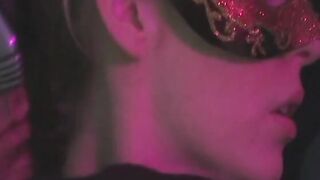 Goddess blonde hoe with beautiful boobs blows dick and ride a cock inside the green