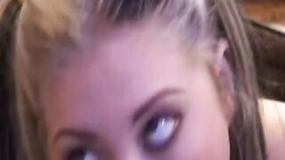 Absolutely flawless blonde with awesome jugs takes an booty pounding