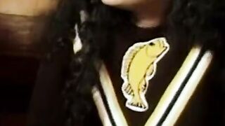 Ebony cheerleader takes the african penis inside the booty