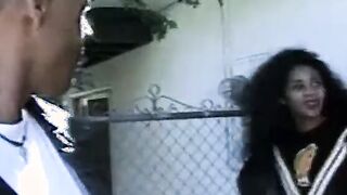 Ebony cheerleader takes the african penis inside the booty