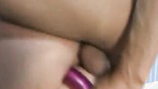Super blonde whore deep throats and gets nailed into wild 3some
