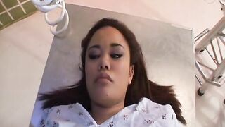 Unforgettable oriental female patient gets all her holes fuck and swallows tons of semen into the