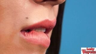 Elegant english voyeur talks to wanking loser