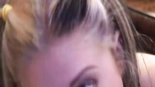 Curvy blonde spreads her tight twat and gets plowed