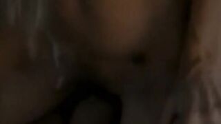 Lusty mom with curvy body ride a huge white dick on couch
