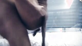 Young eastern amateur orgasms while having sex while talking on the phone, cheating on her hubby