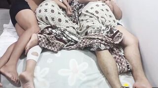 sharing the bed with stepmother ends up fucking her stepson - stepson convincing his stepmother to banged! they end up fucking next to his father without him noticing that they screwed his ex-wife