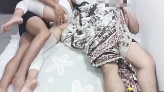 sharing the bed with stepmother ends up fucking her stepson - stepson convincing his stepmother to banged! they end up fucking next to his father without him noticing that they screwed his ex-wife