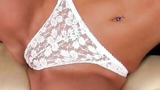 Young and lusty with long sex toy