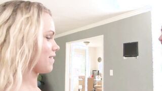 Lusty african stud with a big penis fucking 2 Beauty blondes on the couch