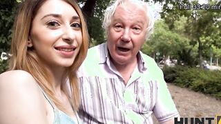 HUNT4K. Man penetrates the thin bimbos into front of her mature boyfriend