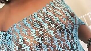 African chick enjoying rides and blowing basketball player