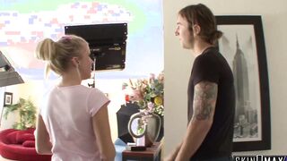 Slender Teenie Fucks Her Huge Penis Neighbors