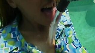 Young blonde nympho was hosed down and babged inside the lawn chair 1 Hottie summer day