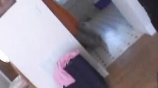 Hoe sdressed up and turned on butt waxing