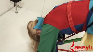 Tied 19 yo BONDAGE bdsm slave bimbo