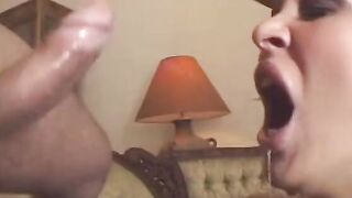 Voluptuous cuttie moans inside satisfaction as her soak tight snatch is penetrated by a pole