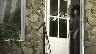 Classic dark hair with long boobies blows and fucks dudes by the vehicle