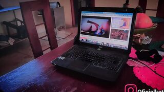 My stepson knows that I uploaded a porn sex tape to Xvideos and without imagining I find him jerking off with a movie of mine and I end up fucking him.