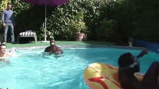 Gang Bang with white pussys and ebony dicks, a lot of sperm, sandwich and bukkake inside anal