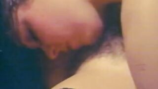 Dark Hair hottie sits and chair and deep throats a rough dick then gets drilled