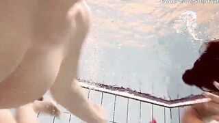 Iva and Paulinka enjoy swimming together