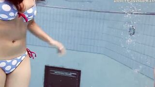 Iva and Paulinka enjoy swimming together