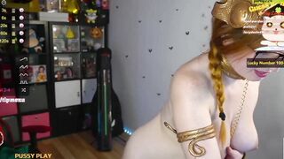 Big Titted and Bushy Princess Leia Organa Sub with chains into breasts and neck performance Huge booty