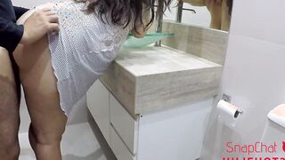 Having sex with a Hottie friend with a long butt inside the WC JulieHot33