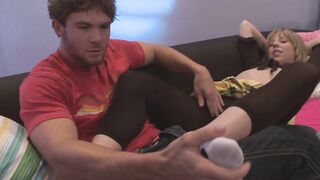 Stepbrother rips stepsister's pantyhose and fucks her vagina - Chastity Lynn