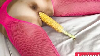 Cougar insane insertion cucumber stretching snatch bondage stepmom