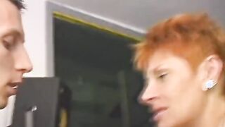 sexy cuttie gets her vagina pounded rough by a big pole indoors