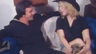 Cowboy stud fucks turned on blonde cowgirl pussy