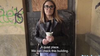 Outdoors Agent She is just barely legal but she knows how to suck and banged a huge cock inside a basement