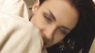 Pretty cutties gets boned rough by a muscular hunk on the bed