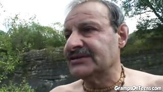 Barely Legal craves gramps dick down her throat