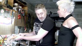 Irresistible milf Charlie gets her snatch and booty nailed rough into the workshop