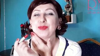 Red lipstick making out pose by Regina Noir.