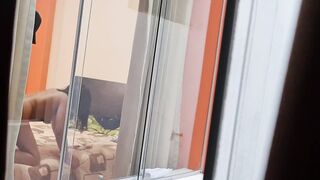 I spy on my friends from my room (work trip). I can't believe my friend is cheating on her hubby.