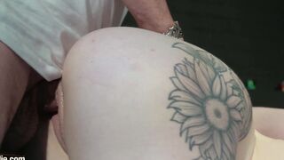 Eighteen slurps on grandpa dick she gets rough vagina nailed then swallows his cum