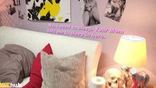 FAKEhub - 19yr older red haired Step Sister with irresistible booty gets turned on during night sharing bed and lets her stepbrother taste her wetness and have full 1 time sex with cum and orgasms into point of view