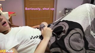 FAKEhub - 19yr older red haired Step Sister with irresistible booty gets turned on during night sharing bed and lets her stepbrother taste her wetness and have full 1 time sex with cum and orgasms into point of view