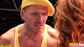 FAKEhub - 18 Year Old Machine vs Bulldozer into Knockouts - thin red head college cunt with mouth Ella Hughes with yummy long pink nipples and huge booty inside battle with rough penis yellow British monster Marc Rose