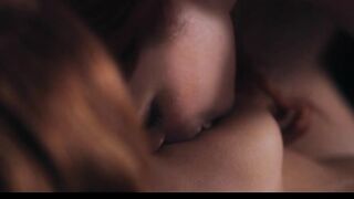 Natural red haired girlfriends go down on each other passionately