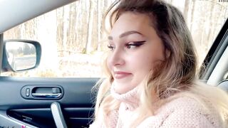 Blonde Deep Blows Dick and Gets Cum into Mouth While No 1 Sees - Into Vehicle